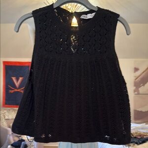 NWT Zara 
POINTELLE KNIT TOP
Black
Small